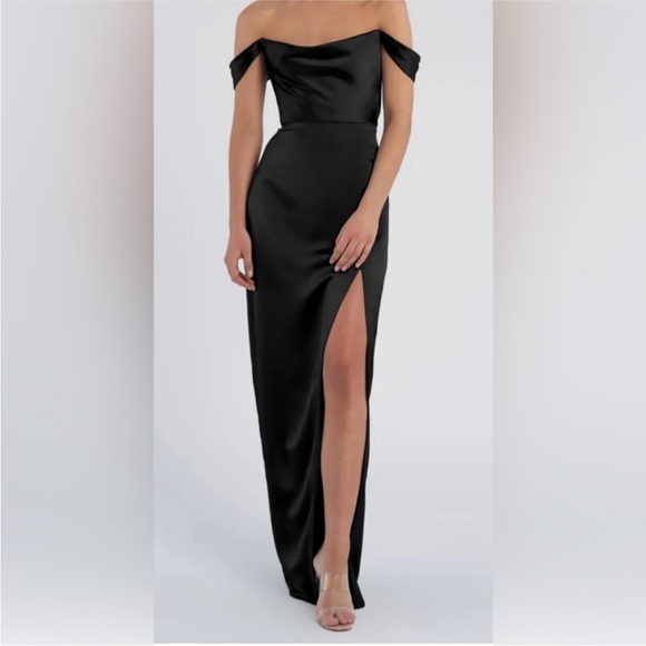 Jenny Yoo Sawyer Black Satin size 8 - Picture 1 of 4